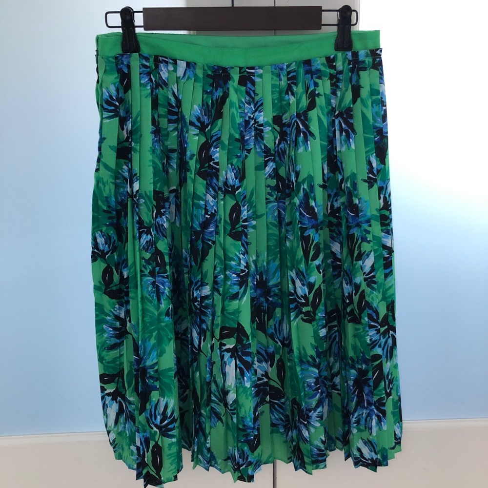 Green and blue floral skirt
